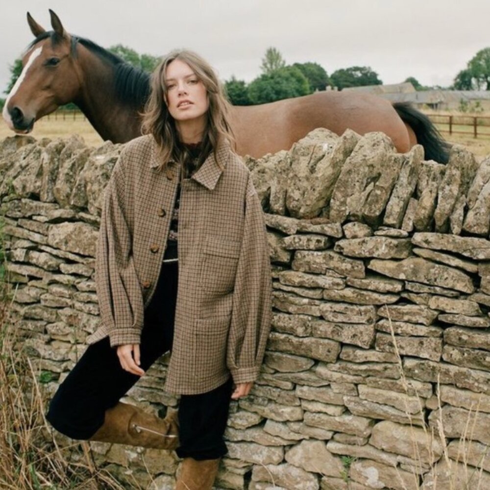doen carmel heirloom wool/cashmere blend coat - small